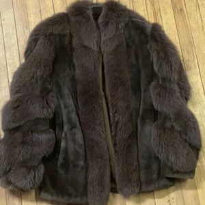Size large sheared beaver real fur ladies coat, relined so no brand available